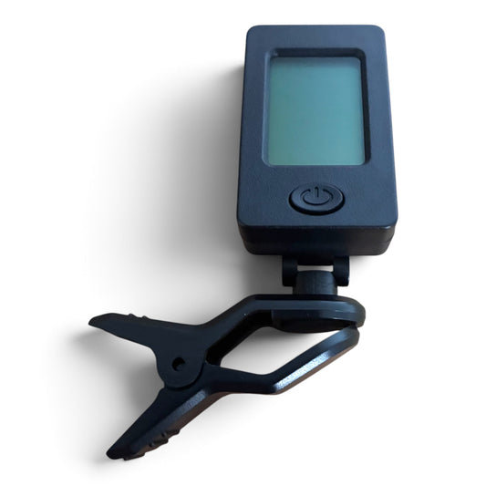 Beryl Essentials black clip-on guitar tuner-off