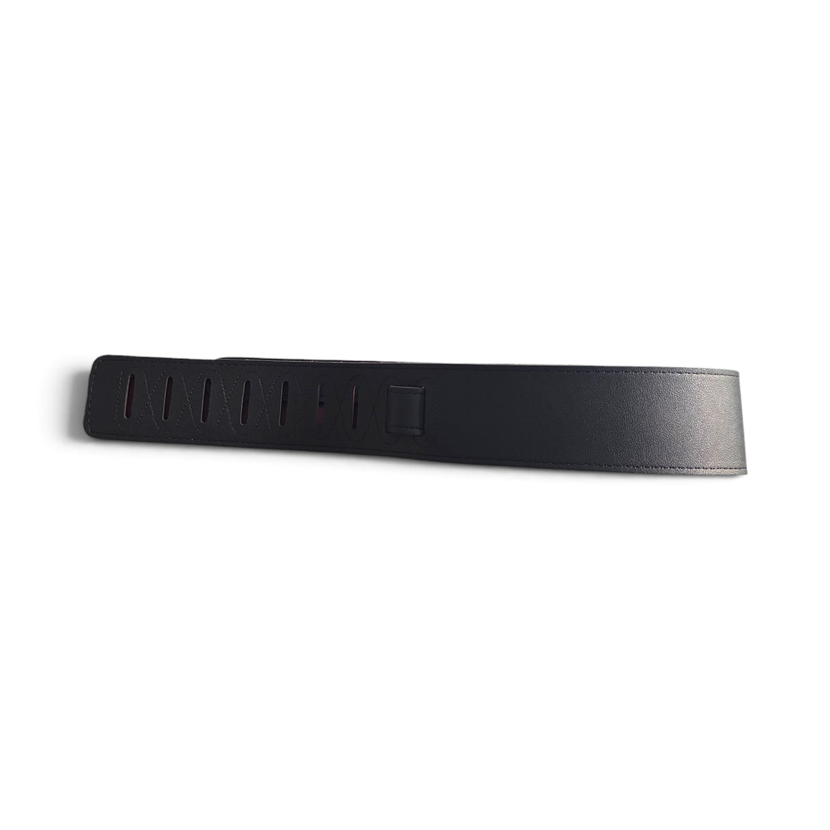 Beryl Essentials reversible vegan leather guitar strap, black side